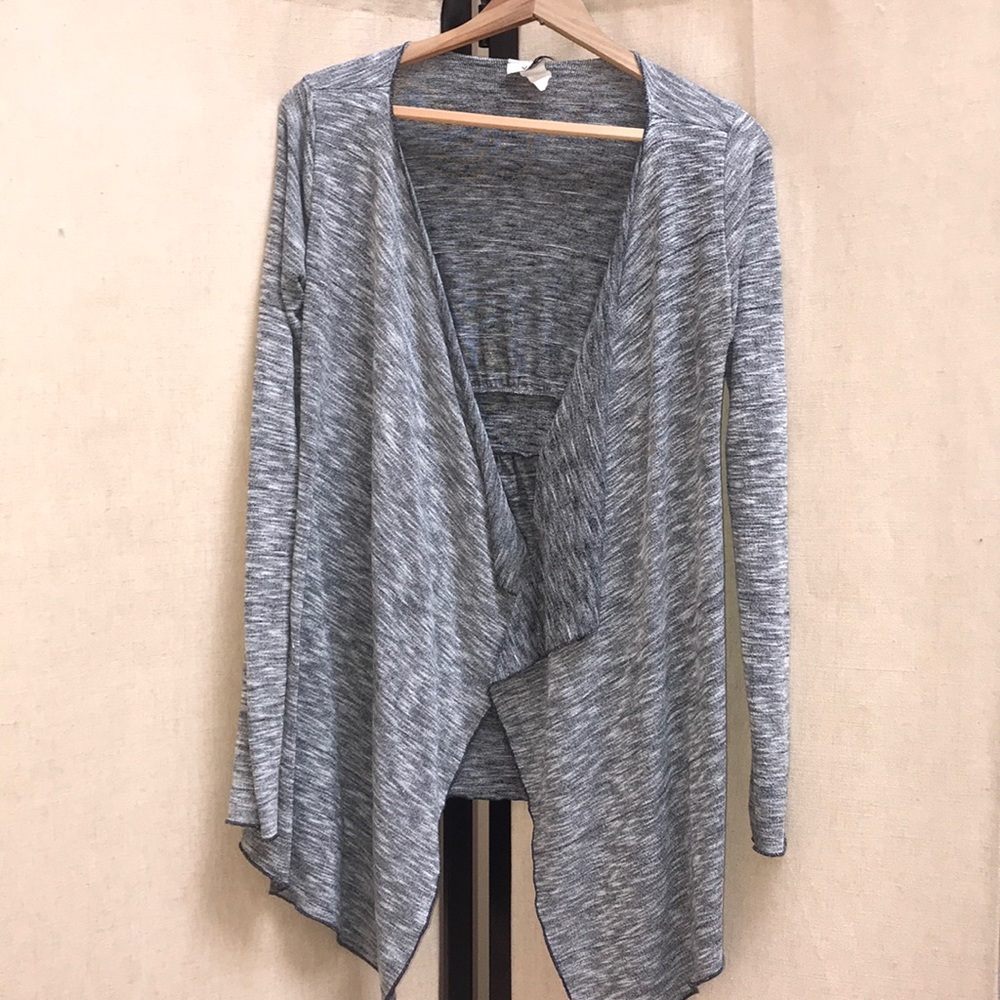 Vibe Asymmetrical Gray Cardigan Open Front